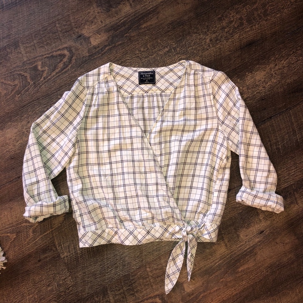 White Plaid Abercrombie & Fitch Blouse